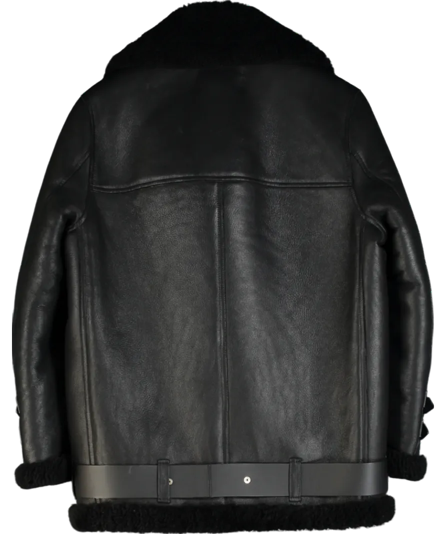 Acne Studios Iconic Oversize Black Velocite Shearling Jacket UK 4