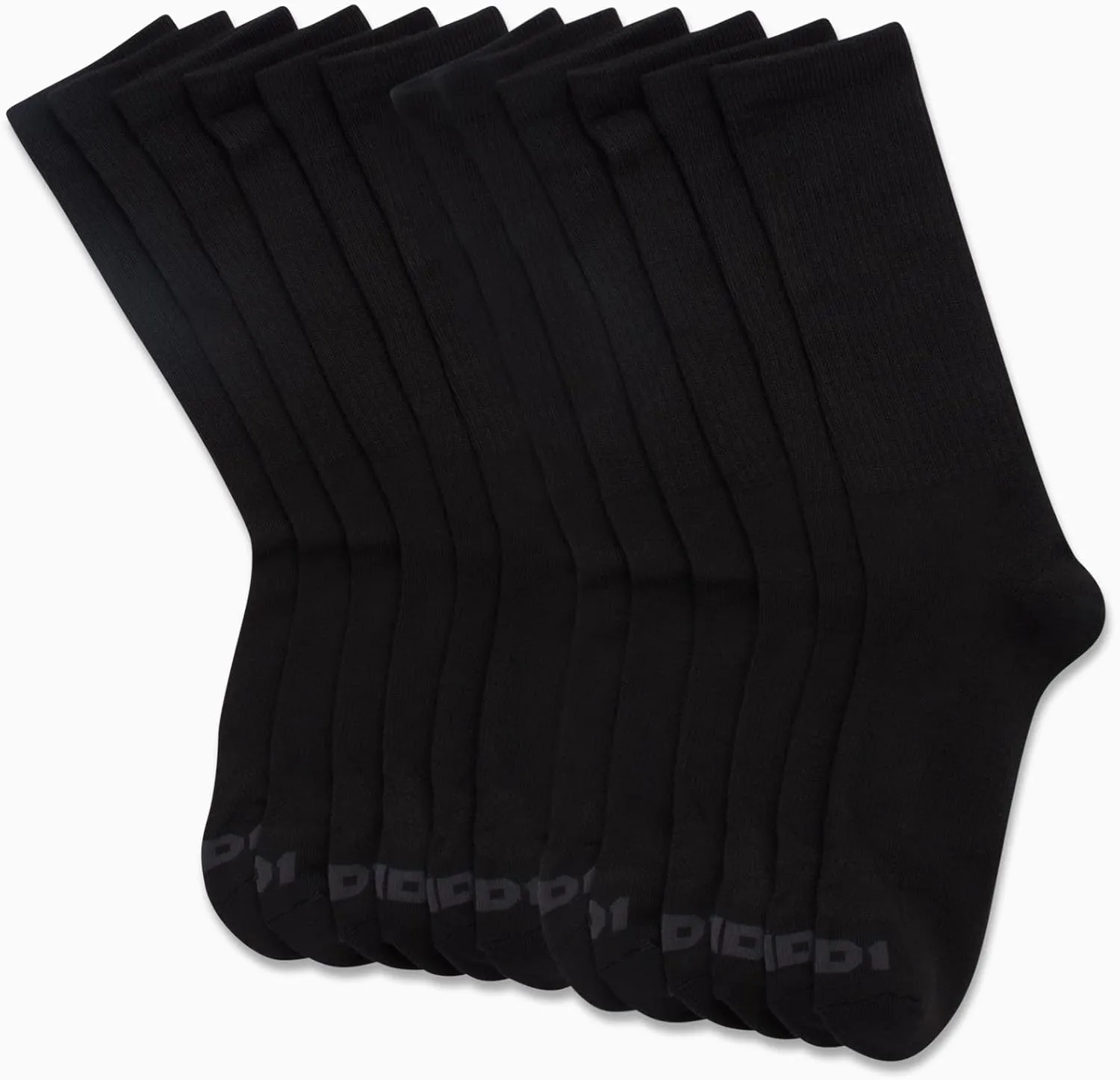 AND1 Mens Crew Socks - 12 Pack Moisture Wicking Cushioned Performance Breathable Athletic Socks for Men (Sizes: 6-12.5)