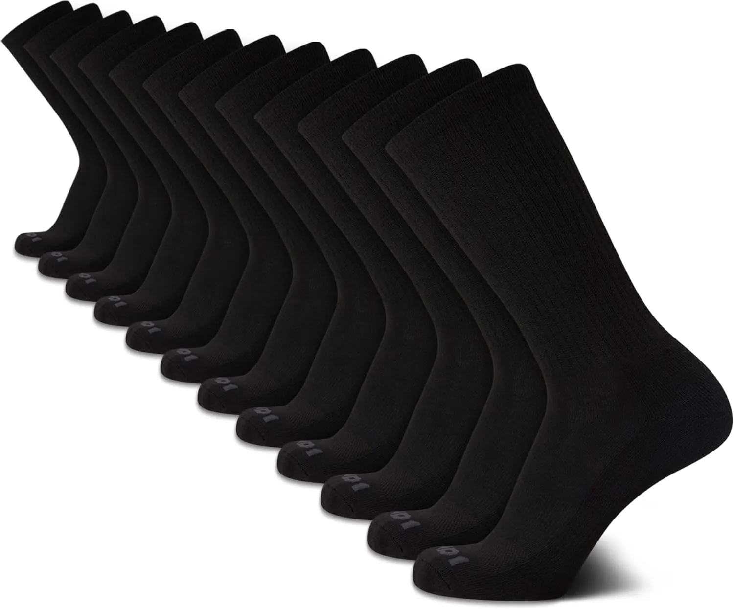 AND1 Mens Crew Socks - 12 Pack Moisture Wicking Cushioned Performance Breathable Athletic Socks for Men (Sizes: 6-12.5)