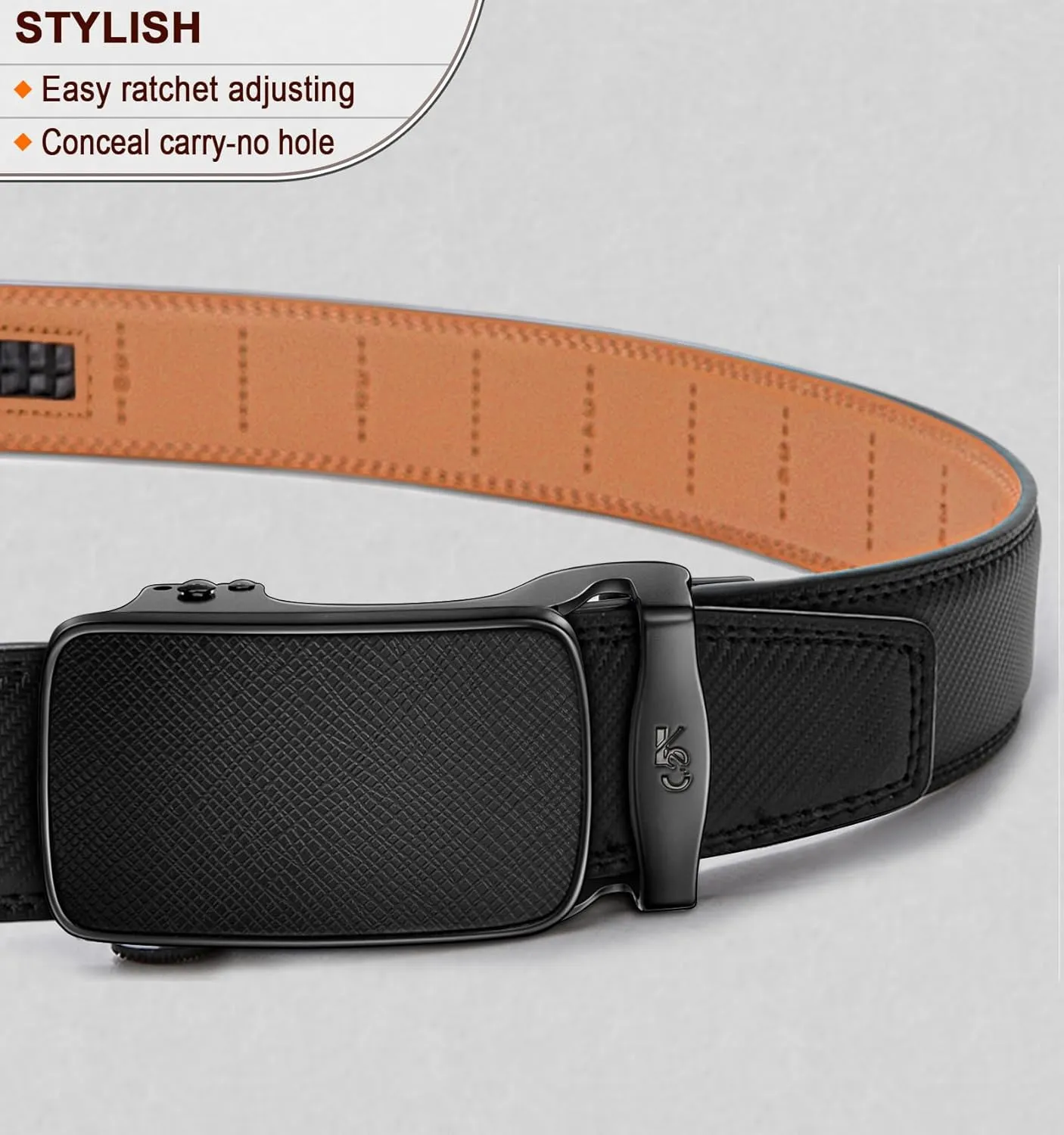 BULLIANT Men's Ratchet Belt Nontrimmable-Click Belt Adjustable for Men Gift Lightweight 1 3/8"