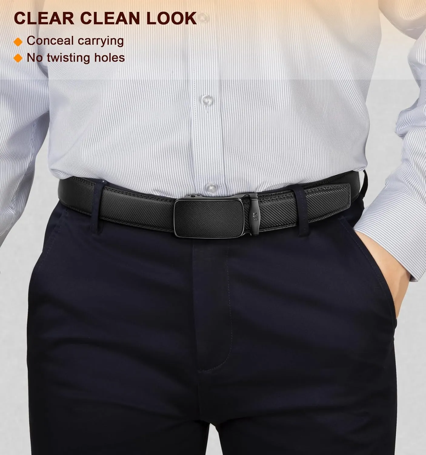 BULLIANT Men's Ratchet Belt Nontrimmable-Click Belt Adjustable for Men Gift Lightweight 1 3/8"