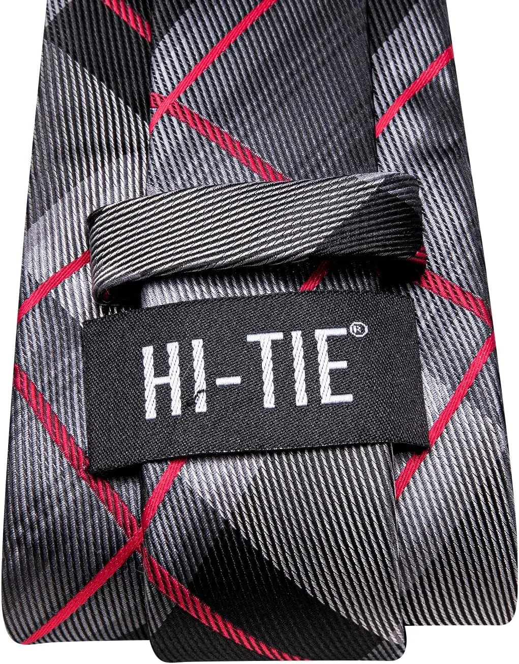 Hi-Tie Mens Plaid Ties Classic Paisley Necktie with Handkerchief Cufflinks Set Business Stripe Tie