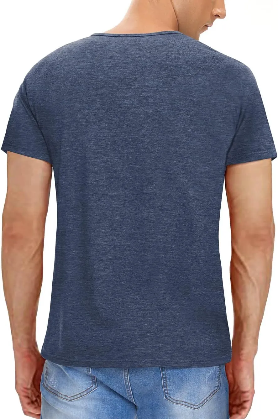 Men's Casual Slim Fit Basic Henley Short/Long Sleeve Fashion T-Shirt