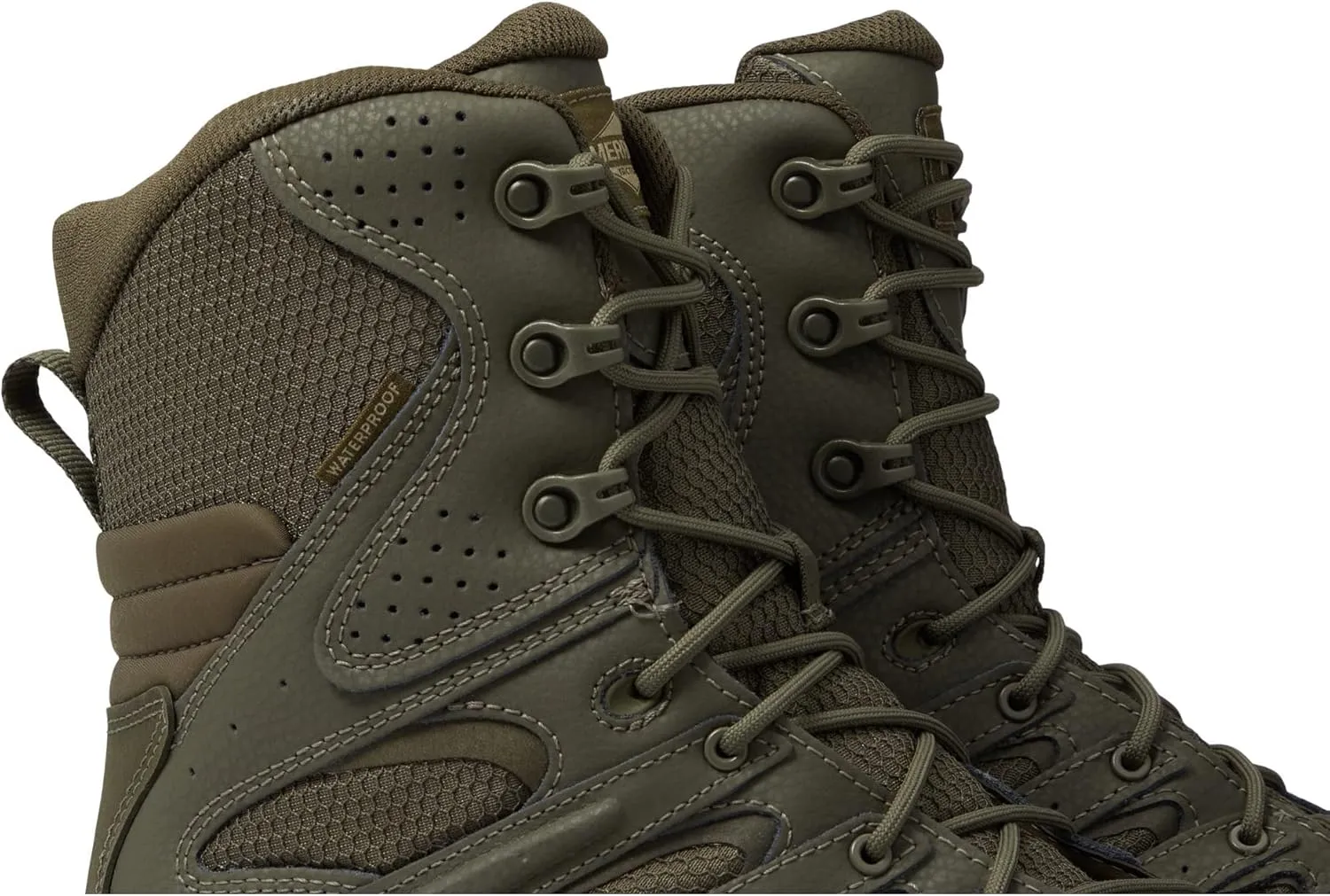 Merrell Men??s Moab 3 8?? Zip Tactical Waterproof Boots, Durable & Comfortable Coated Leather Combat Hiking Shoes