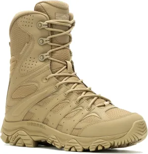 Merrell Men??s Moab 3 8?? Zip Tactical Waterproof Boots, Durable & Comfortable Coated Leather Combat Hiking Shoes