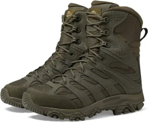 Merrell Men??s Moab 3 8?? Zip Tactical Waterproof Boots, Durable & Comfortable Coated Leather Combat Hiking Shoes