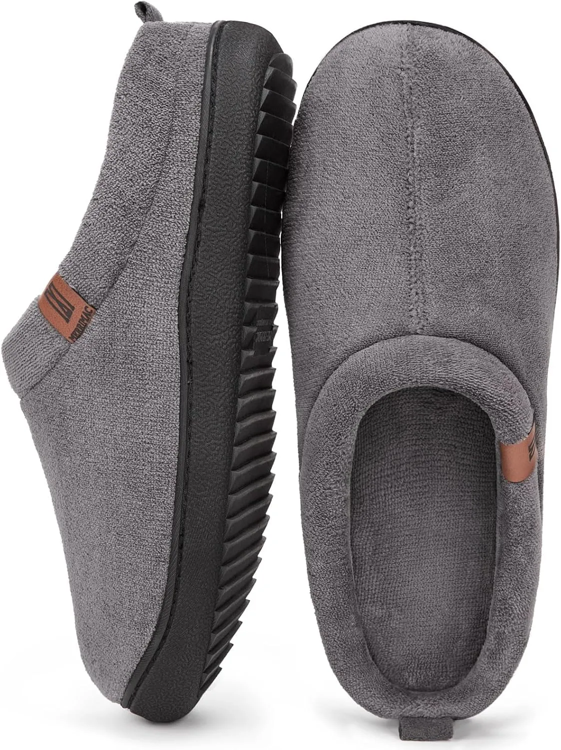 MERRIMAC Men's Slip on Slippers Comfy Memory Foam Non Slip Indoor House Shoes