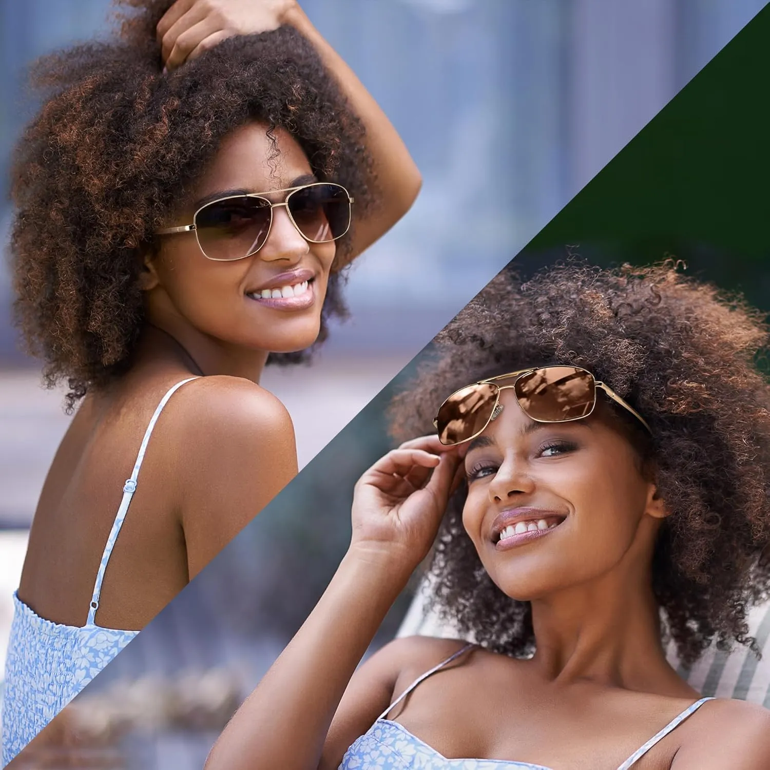 URUMQI Polarized Aviator Sunglasses for Men Women,UV400 Protection Lens, Ultra Lightweight Pilot Sun Glasses for Driving Golf