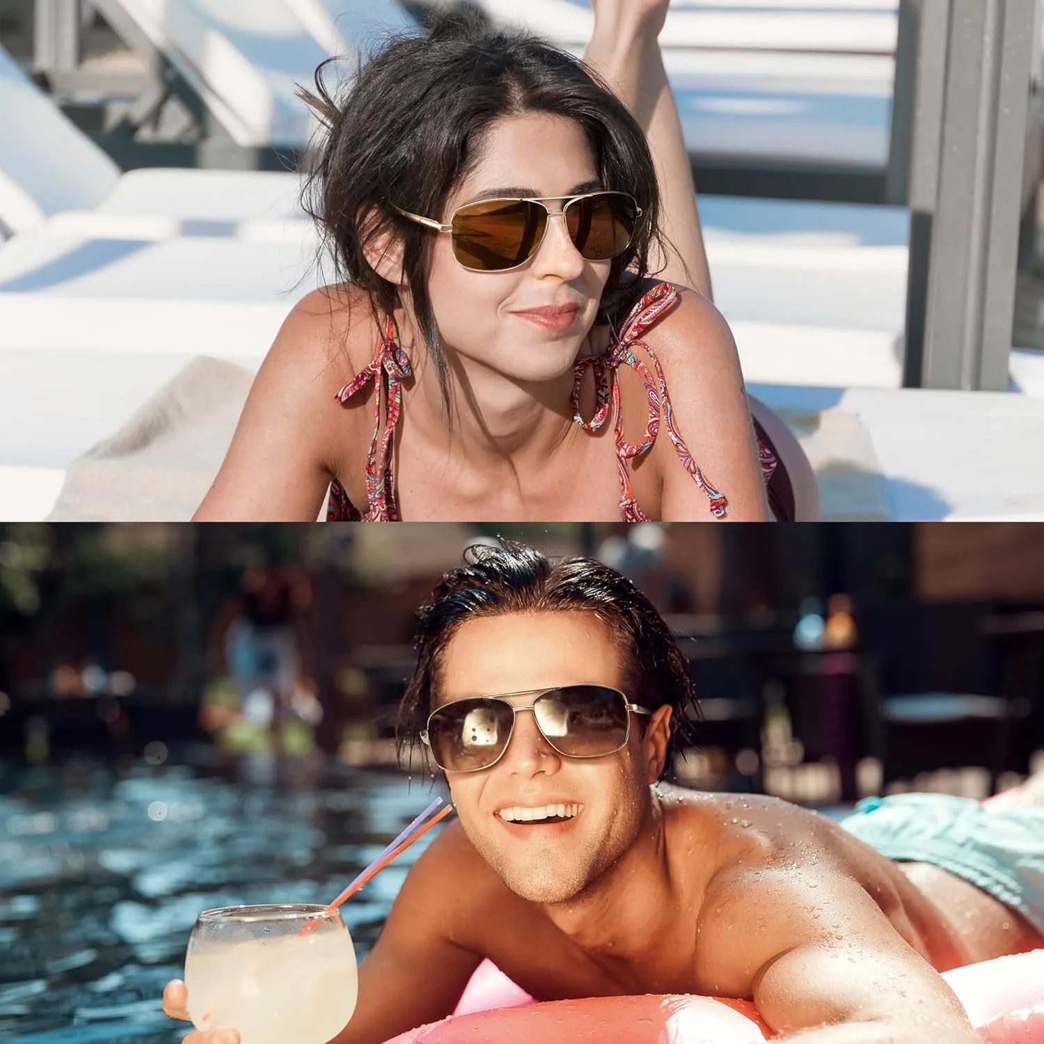 URUMQI Polarized Aviator Sunglasses for Men Women,UV400 Protection Lens, Ultra Lightweight Pilot Sun Glasses for Driving Golf