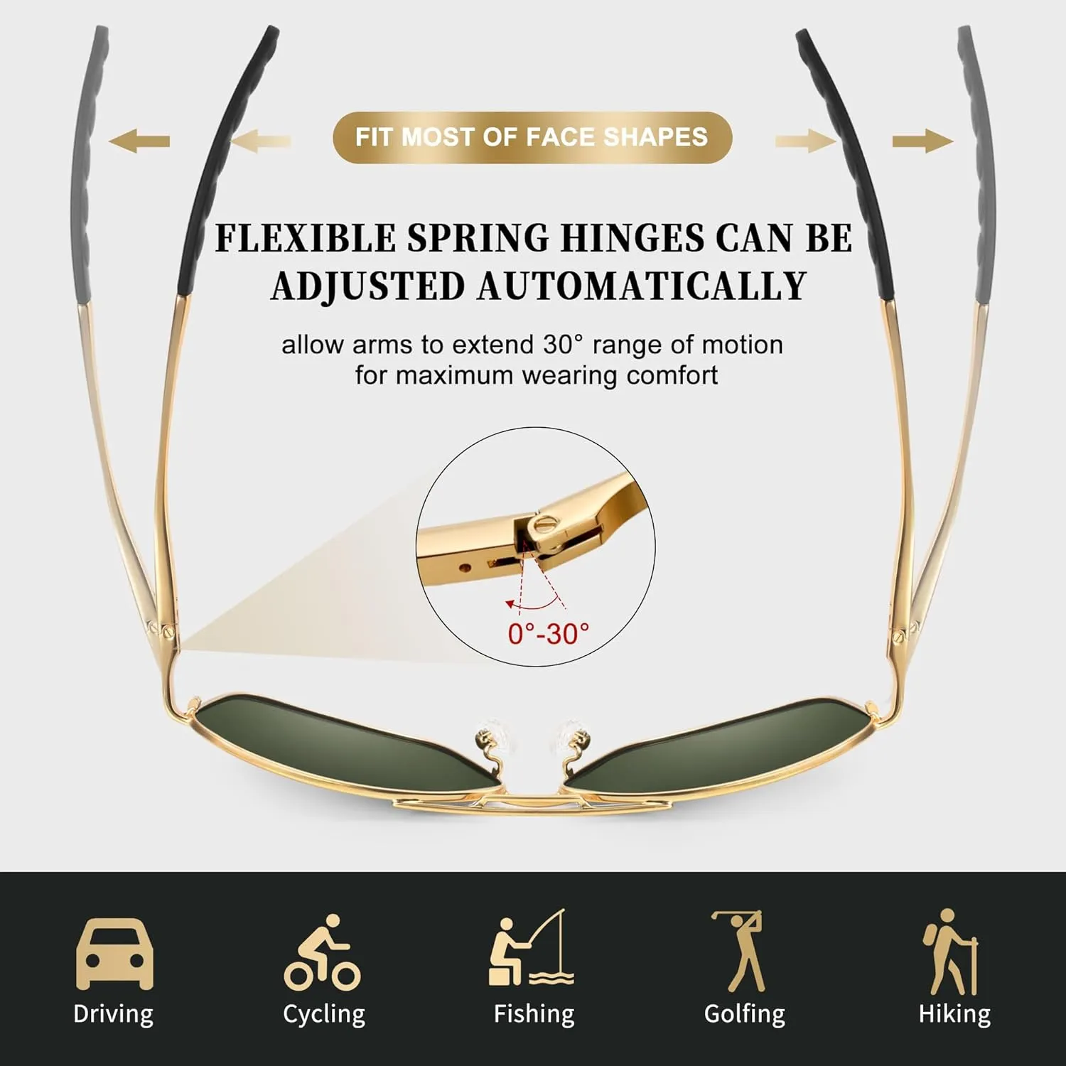 URUMQI Polarized Aviator Sunglasses for Men Women,UV400 Protection Lens, Ultra Lightweight Pilot Sun Glasses for Driving Golf