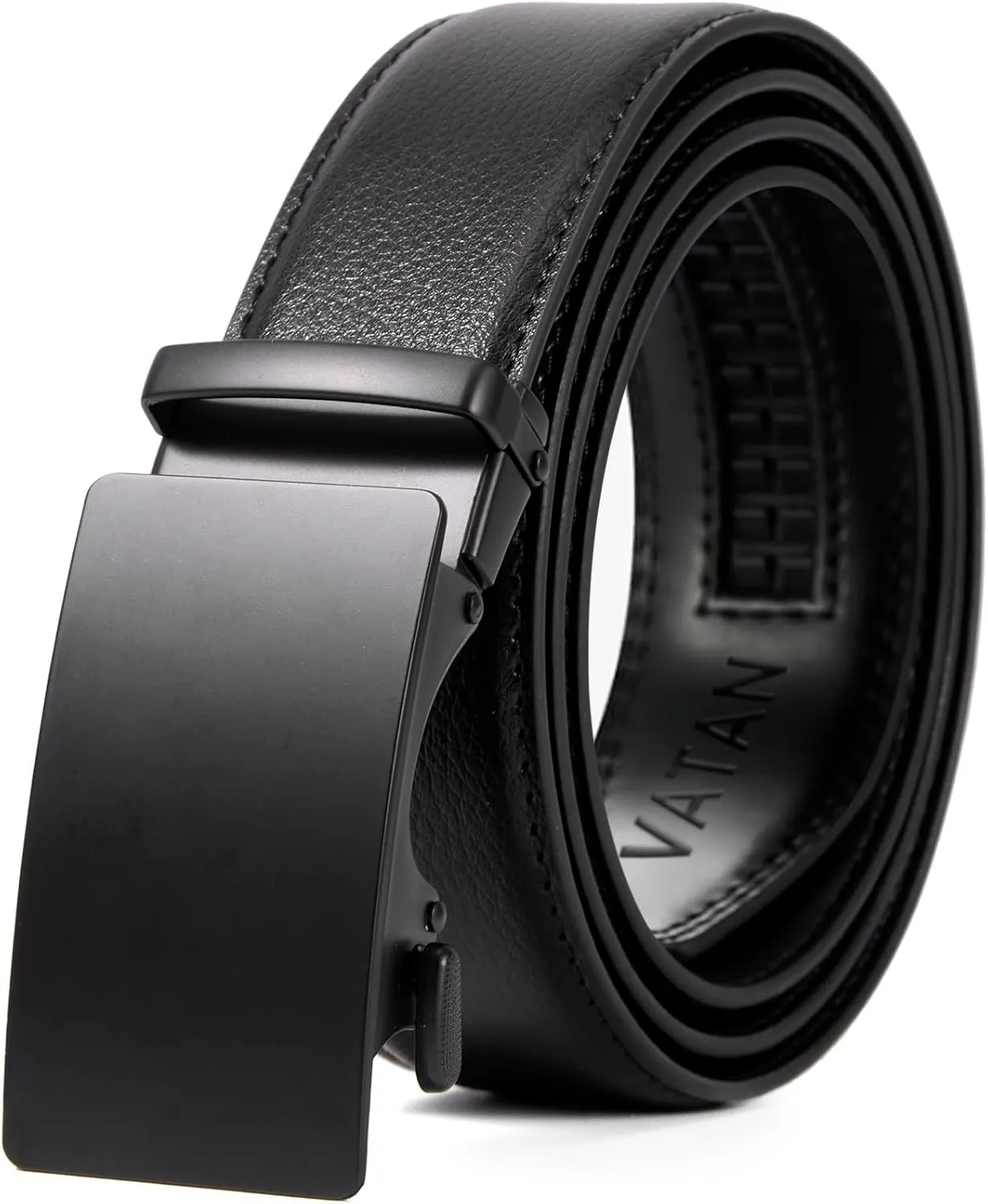 VATAN Men's Belt Leather Ratchet Belt for Men Dress Casual Every Day with Adjustable Buckle, Trim to Fit