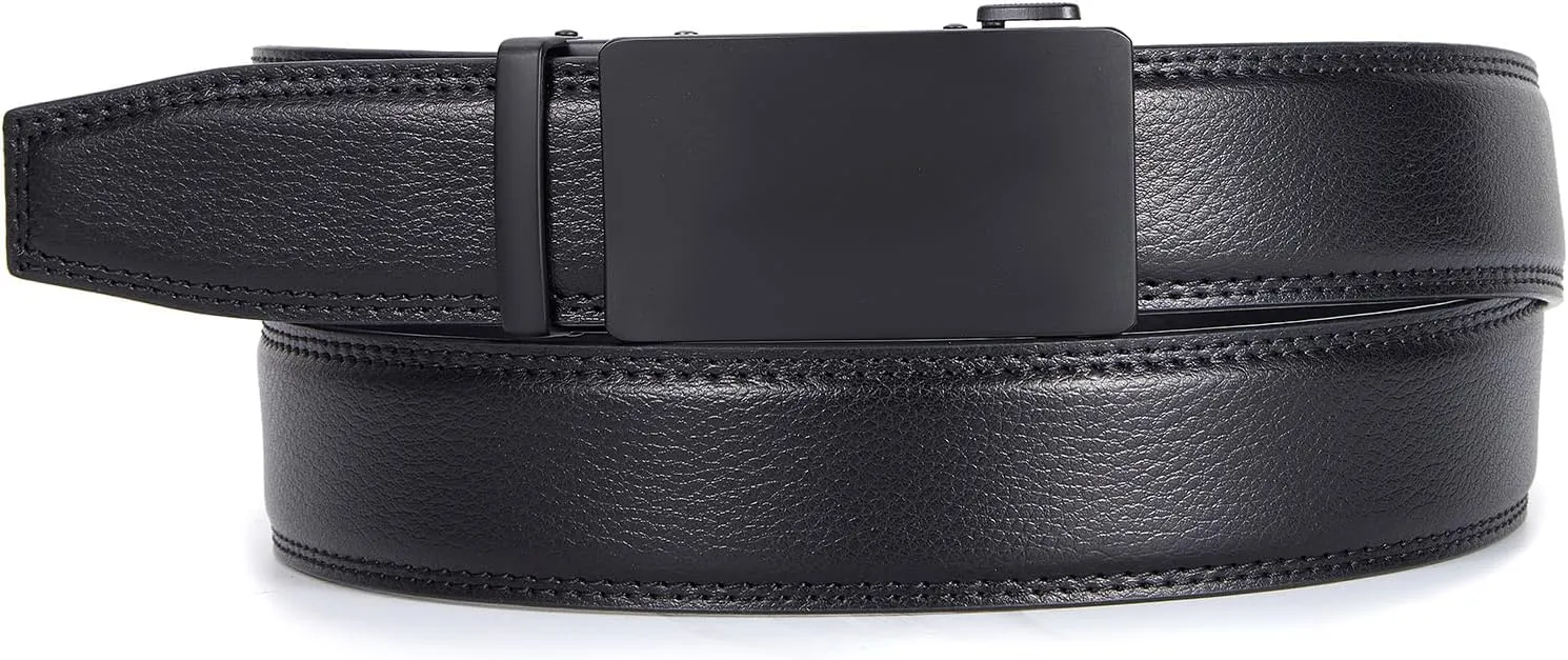 VATAN Men's Belt Leather Ratchet Belt for Men Dress Casual Every Day with Adjustable Buckle, Trim to Fit